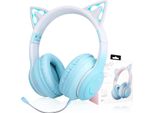 Cuffie Per Bambini Per Ragazze, Illuminazione A Led, Orecchie Da Gatto, Cuffie Bluetooth Per Bambini, Cuffie Regolabili, Over-Ear, Con Microfono Per Adolescenti