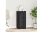 Vidaxl Credenza Look Rovere Nero 30 X 30 X 70 Cm Materiale A Base Di Legno