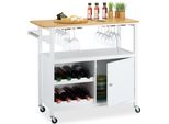 Carrello Da Cucina Relaxdays Con Portabottiglie E Portabicchieri