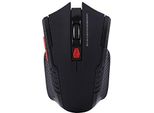 Pusokei Mouse Ottico Da Gioco Senza Fili, Mouse Portatile Da 2,4 Ghz A 6 Pulsanti, Plug Play (Nero)