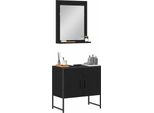 Vidaxl Set Di Mobili Da Bagno A Parete 2 Pezzi In Legno Nero