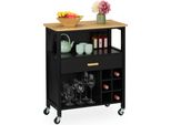 Carrello Da Cucina Relaxdays Con Portabottiglie E Cassetto