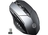 Mouse Wireless Ergonomico 2.4G Aggiornato E Ricaricabile, Mouse Wireless A 6 Pulsanti Da 1600 Dpi Con Ricevitore Usb Nano Livello Della Batteria Visibile