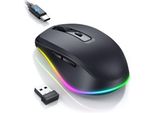 Seenda Mouse Wireless Led, Mouse Wireless Ricaricabile Con Mouse Jiggler, Mouse Wireless Usb 2.4G Silenzioso Per Laptop, Mouse Wireless Per Computer Illuminato