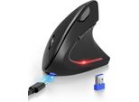 Mouse Ergonomico, Ricaricabile Senza Fili Verticale (Bt 5.0/3.0 + 2.4G), 6 Impostazioni Fino A 4800 Dpi, Mouse Ottico Silenzioso Senza Fili Per Windows, Mac Os