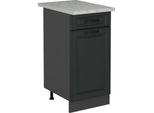 Vicco Mobiletto Base Per Cucina R-Line, 40 Cm Pl Marmo, Antracite Casa Di Campagna/Antracite