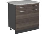 Vicco Mobiletto Base Per Cucina R-Line, 80 Cm Pl Marmo, Grigio Nobile/Antracite