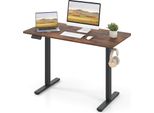 Costway 120X60 Cm, Scrivania Elettrica Regolabile In Altezza Con Ganci, Gestione Dei Cavi, Funzione Memoria E Protezione Anticollisione (Marrone)