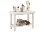 Costway 61X31X49 Cm Panca Da Doccia Per Bagno, Panca Con Ripiano, Capacità Di Carico Fino A 150 Kg, Panca Da Bagno Impermeabile Sedile Per Doccia Sgabello Per Adulti, Bianco