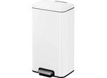 Eko - Cestino A Pedale Madison 30 Litri - Acciaio Inox Plastica - Bianco Opaco