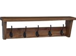 Vidaxl Appendiabiti Marrone 50 X 10 X 14 Cm In Legno Massiccio Di Mogano