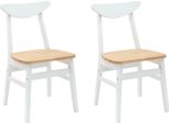 Vidaxl Sedie Da Pranzo 2 Pezzi Bianco 42 X 47,5 X 81 Cm Legno Di Gomma Massiccio
