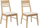 Vidaxl Sedie Da Pranzo 2 Pezzi Naturale 43 X 54 X 89 Cm Legno Di Gomma Massiccio