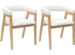 Vidaxl Sedie Da Pranzo 2 Pezzi Naturale 54 X 57 X 73 Cm Legno Di Gomma Massiccio