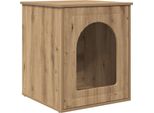 Vidaxl Casetta Per Gatti Artigianale In Rovere 53 X 52 X 62 Cm Materiale A Base Di Legno
