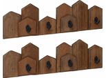 Vidaxl Appendiabiti Marrone 48 X 8 X 15 Cm In Legno Massiccio Di Mogano