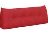 Vidaxl Cuscino Per Schienale Rosso 120 X 24 X 50 Cm In Tessuto