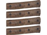 Vidaxl Appendiabiti Marrone 50 X 8 X 12 Cm Legno Massiccio Riciclato