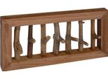 Vidaxl Appendiabiti Marrone 50 X 11 X 25 Cm In Legno Massiccio Di Mogano
