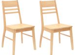 Vidaxl Sedie Da Pranzo 2 Pezzi Naturale 43 X 54 X 89 Cm Legno Di Gomma Massiccio
