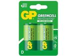 Batteria Allo Zinco-Carbone Gp R20, Greencell 13G-U2, 2 Pezzi In Confezione, Blister, 1,5V