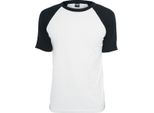Urban Classics - Maglietta Raglan A Contrasto Bianco/Nero Xl