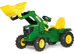 Rolly Toys John Deere 6210R Trattore A Pedali, Caricatore Frontale, 3-8 Anni, Pneumatici
