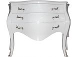 Casa Padrino Cassettone Barocco Bianco/Argento 120 Cm - Arredamento