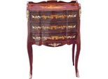 Casa Padrino Cassettiera Barocca A 3 Cassetti Con Intarsi Marroni H 82 Cm, L 45 Cm - Modello Mogano - Comodino Console