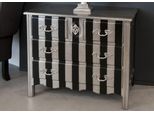 Casa Padrino Cassettone Barocco A Righe Argento/Nero 94Cm - Mobili In Stile Antico