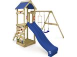 Wickey Torre Da Gioco Freeflyer Con Altalena E Scivolo, Torre Da Arrampicata Con Sabbiera, Scala E Accessori Da Gioco - Blu