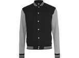 Urban Classics - Felpa College Bicolore, College Jacke TB207 Nero/Grigio GrößE 3XL