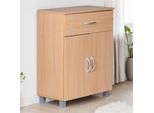 Finebuy Credenza 60X75X30Cm Cassettiera Con Cassetto E Ante Piccola Credenza Moderna Credenza In Legno Credenza Multiuso Con Maniglie Piccola Credenza Da Ingresso