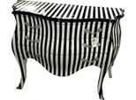 Casa Padrino Cassettone Barocco A Righe Bianco/Nero 120Cm Mod - Mobili In Stile Antico