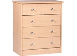 Wohnling Cassettiera In Faggio 60 X 70 X 35 Cm Credenza Con 5 Cassetti; WL1.338