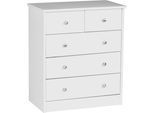 Wohnling Cassettiera Bianca 60 X 70 X 35 Cm Credenza Credenza Con 5 Cassetti; WL1.339