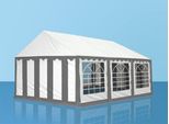 Toolport Tendone Per Feste 4X6 M Pvc Grigio-Bianco 100% Impermeabile Tendone Da Esterno Tenda Party