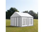 Toolport Tendone Per Feste 4X4 M Pvc Grigio-Bianco 100% Impermeabile Tendone Da Esterno Tenda Party