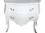 Casa Padrino Cassettiera Barocca 100 Cm Bianco Lucido - Arredamento