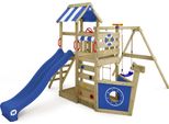 Wickey Torre Gioco Arrampicata Seaflyer Con Altalena E Scivolo, Casa Sull'albero Con Sabbiera, Scala Per Arrampicarsi E Accessori Da Gioco - Blu