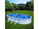 Gre KIT500ECOB Piscina Fuori Terra Con Anello Gonfiabile Ovale 14550 L Blu, Bianco