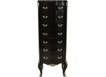 Casa Padrino Cassettone Barocco Nero Con 7 Cassetti H 120Cm - Stile Antico