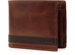 Fossil Pelle Portafoglio Quinn Coin Pocket Bifold Brown Marrone