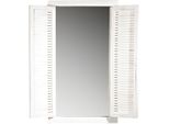 Specchio Da Parete 72 Cm Con Persiane, Laccato Bianco, Stile Country