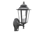 Rabalux Velence Lampada Da Parete Per Esterni 1X E27 Nero Con Rilevatore Di Movimento