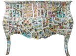 Casa Padrino Cassettone Barocco Comic Design - Realizzato A Mano In Legno Massiccio - Edizione Limitata