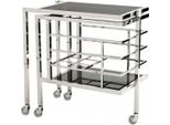 Casa Padrino Carrello Bar In Acciaio Inox E Vetro 77 X 42 X H. 77 Cm - Mobili Per Hotel E Ristoranti