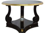 Casa Padrino Tavolo Da Pranzo Barocco Rotondo Nero/Oro In Legno Di Mogano 120 Cm - Tavolo