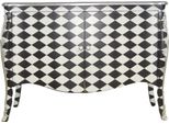 Casa Padrino Cassettone Barocco Check Nero/Bianco 120 Cm - Mobile A 2 Ante