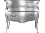 Casa Padrino Cassettone Barocco Con 2 Cassetti Mod2 Argento Larghezza 95 Cm, Altezza 86 Cm - Mobili Barocchi